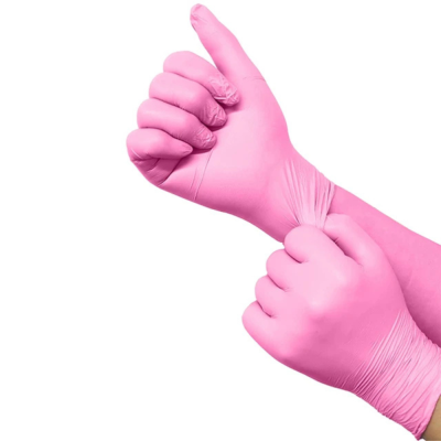 Pink Nitrile Gloves - Box of 100
